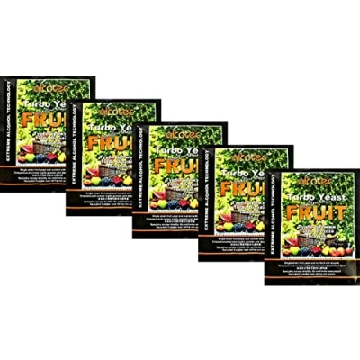 Afbeelding van AlcoTec Hugbert Fruit Turbo Enzym gist, alcohol brandgist, vruchtdestillatie, 5 stuks