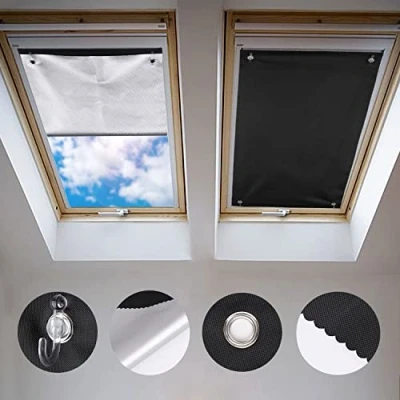 Afbeelding van Johgee Verduisteringsrolgordijn zonder boren voor Velux GGL M08 en 308 60 x 115 cm, thermogordijn met zuignap, zonwering dakramen, slaapkamer, tuin, auto