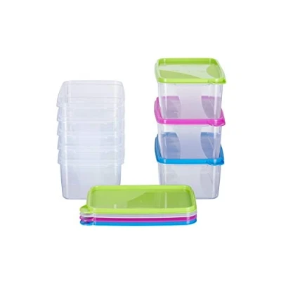 Afbeelding van MiraHome Set van 8 rechthoekige voorraaddozen 1,3 liter 18 x 12 8,5 cm Oostenrijkse kwaliteit