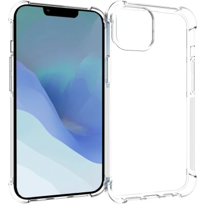 Afbeelding van iMoshion hoesje Geschikt voor iPhone 14 Siliconen Design Transparant / Hearts All Over Black