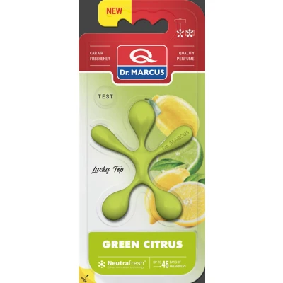Afbeelding van Dr. Marcus Lucky Top Green Citrus Luchtverfrisser Neutrafresh Technologie Langdurige Geurverspreiding Autogeurtje