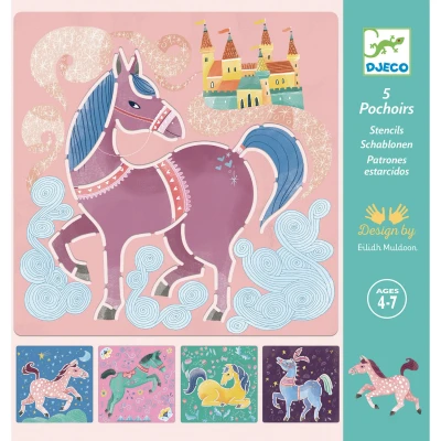 Afbeelding van Djeco tekensjablonen paarden