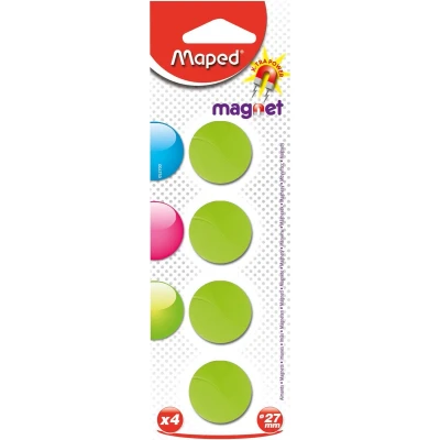Afbeelding van Maped Magneten Op Blister Diameter 27 Mm, 4 Stuks, 1 Kleur Per (groen, Blauw Of Fuchsia)