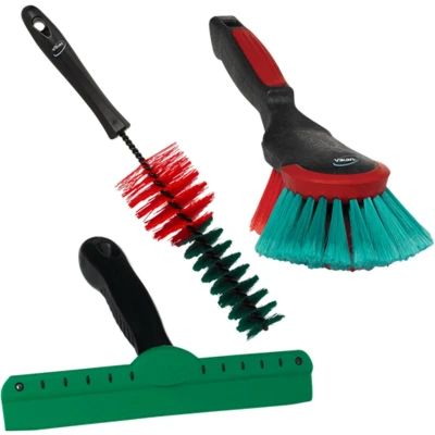 Afbeelding van Vikan Transport Borstels Actieset 2 (Handborstel Velgenborstel Raamtrekker)