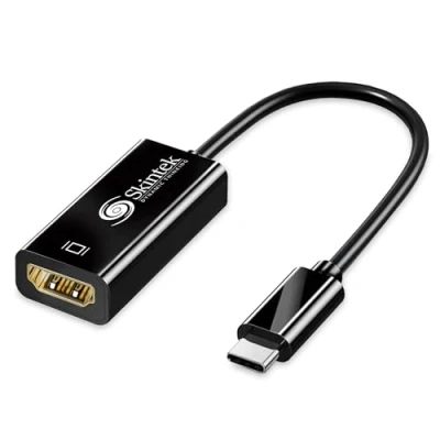 Afbeelding van Skintek SK 04 TCH USB C type naar HDMI adapter, 4K 1080p 60Hz, mannelijk vrouwelijk voor het aansluiten van pc/notebook/MAC met uitgang monitor, project ingang. 15 cm kabel