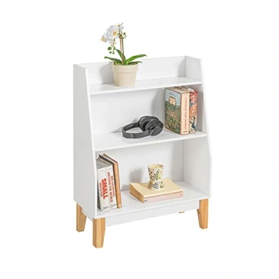 Afbeelding van SoBuy Boekenkast, boekenrek, opbergrek voor boeken en speelgoed kinderen, tijdschriftenrek met 3 planken, 60 x 25 80 cm, KMB47 W