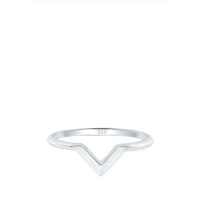 Afbeelding van Elli GEO Vform Basic MATT Minimal Trend Ring, Dames, Maat: 54, Silber