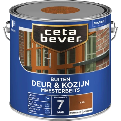 Afbeelding van Ceta Bever Transparant Meesterbeits Deur &amp; Kozijn 085 Teak Zijdeglans 2,5 liter Blanke lak Beits