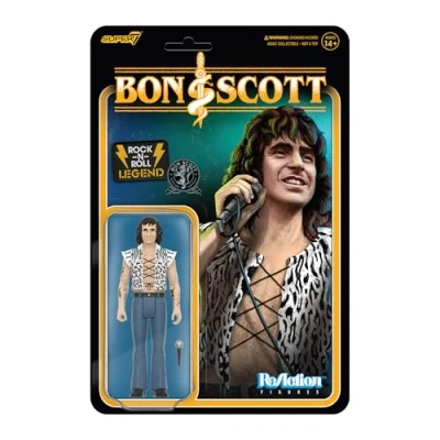 Afbeelding van Super7 Bon Scott ReAction Action Figure Wave 02 (Leopard Print) 10 cm Figuur