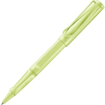 Afbeelding van Lamy safari springgreen rollerball met ergonomische grip en lijnbreedte M voor lang aangenaam schrijven van robuust ASA kunststof 63 rollervulling in zwart
