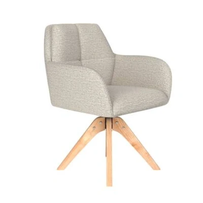 Afbeelding van Housecraft Living Pete Eetkamerstoel Draaibaar Hout Off White Beige