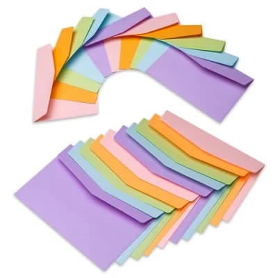 Afbeelding van Noa Home Deco enveloppen, C6, kleine 50 stuks, mini meerkleurig, voor bruiloft, kaarten, verjaardagsfeest, 16,2 x 11,4 cm, NHD06
