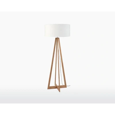 Afbeelding van GOOD&amp;MOJO Vloerlamp Everest Zwart/Bamboe Ø60cm Wit