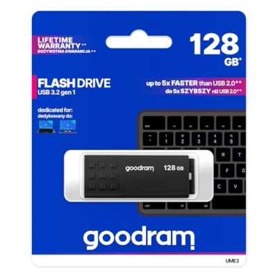Afbeelding van USB stick GoodRam UME3 Zwart 128 GB