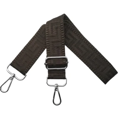Afbeelding van Verstelbare schouderriem voor tassen, breedte 3,8 cm, met zilverkleurige karabijnhaak, draagriem dameshandtassen, donkere koffie, K32