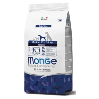 Afbeelding van 2x12kg Kip Medium Senior Monge Natural Superpremium droge honden
