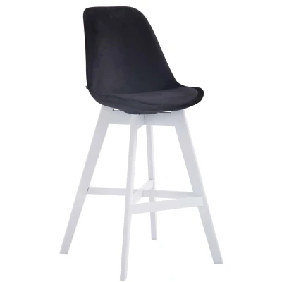 Afbeelding van Barkruk Narvik Velvet Wit Frame Zwart