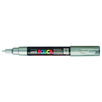 Afbeelding van Markeerstiften POSCA PC 1M Zilverkleurig (6 Stuks)