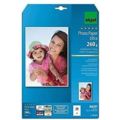 Image de sigel papier photo jet d&#039;encre Ultra, trés brillant, A4, 260g, 50f