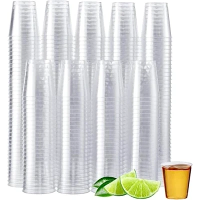 Afbeelding van MATANA 300 Heldere Hard Plastic Shotglazen, Shooters, Likeurglazen voor Verjaardagen, Barbecues, Bruiloften, Kerstmis &amp; Feesten, 30ml Stevig Herbruikbaar