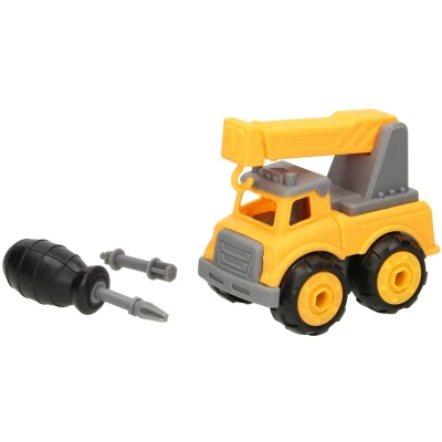 Afbeelding van Constructiewagen met Schroefbare Wielen Geel