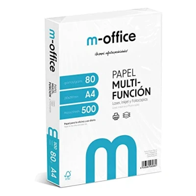 Image de m office Lot de 500 feuilles papier multifonction pour imprimante jet d&#039;encre et laser Format A4 210 x 297 mm 80 g