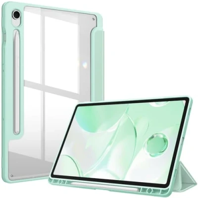 Afbeelding van FINTIE Dunne hybride hoes voor Samsung Galaxy Tab S9 FE 10,9 inch/Galaxy 11 inch 2023 met S penhouder, transparante achterkant, automatische slaap /waakfunctie, groen