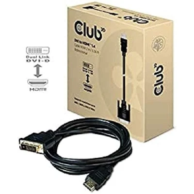 Afbeelding van club3D CAC 1210 DVI kabel / HDMI Adapterkabel D 24+1 polige stekker, A stekker 2.00 m Zwart Vlambestendig