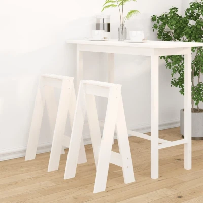 Afbeelding van Krukken 2 st 40x40x75 cm massief grenenhout wit