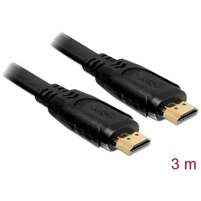 Afbeelding van Delock 82671 HDMI kabel Aansluitkabel A stekker, stekker 3.00 m Zwart 4K UHD