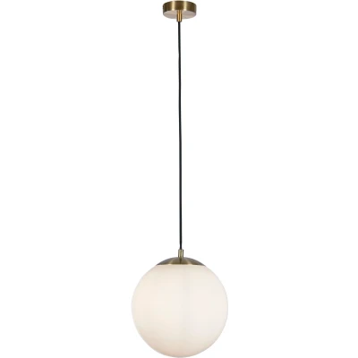 Afbeelding van Searchlight Atom II Hanglamp Ø 30 X 120 Cm Satijn Messing En Opaal