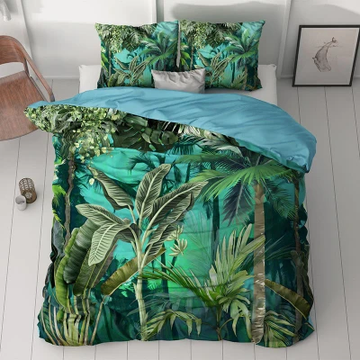 Afbeelding van Dekbedovertrek Taisa 2 persoons (200x200/220 cm) Natuur Groen Sleeptime Ga naar Dekbed Discounter.nl &amp; Profiteer Nu