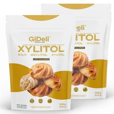 Afbeelding van GiDeli Xylitol Originele suiker uit Finland, 2 kg, berkensuiker, voedselvervanger, veganistisch en tandvriendelijke zoetstoffen