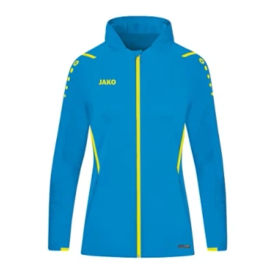 Afbeelding van JAKO Jas met kap Challenge blauw/fluogeel