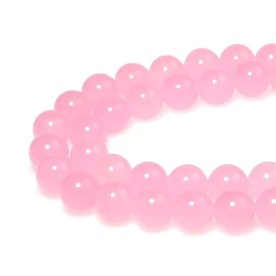 Afbeelding van MJDCB 12 mm 30 stuks stenen kralen roze jade ronde losse halfedelsteen voor het maken van sieraden armbanden kettingen