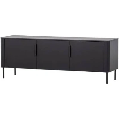 Afbeelding van WOOOD Gunnar Tv Meubel Grenenhout Matzwart 56x154x44