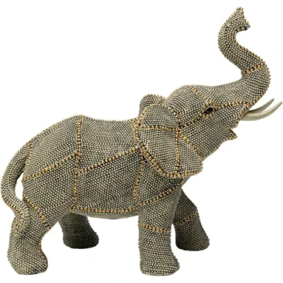 Afbeelding van KARE decoratief figuur wandelende olifant parels, hoogte 24 cm, grijs