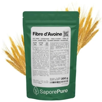 Afbeelding van SaporePuro 200 g havervezelpoeder, glutenvrij, natuurlijke vezelbron