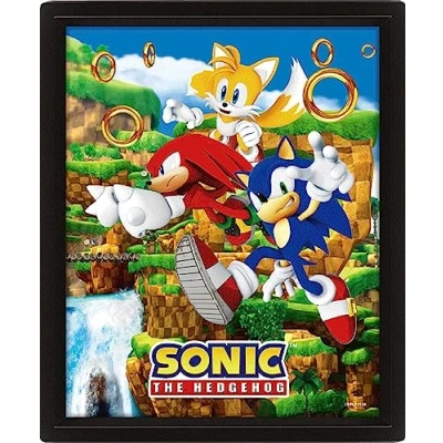 Afbeelding van Sega Sonic The Hedgehog &quot;Catching Rings&quot; 3D Lenticulair Fotolijst 26x20cm
