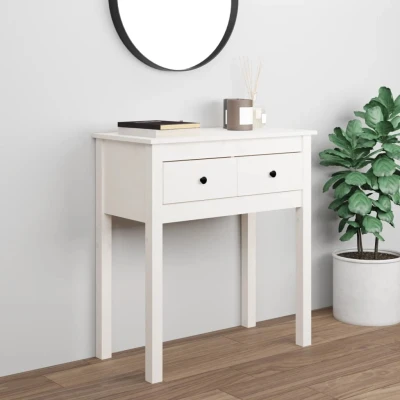 Afbeelding van Wandtafel 70x35x75 cm massief grenenhout wit