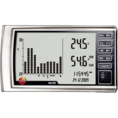Afbeelding van testo 623 Luchtvochtigheidsmeter (hygrometer) 0 % Hrel 100 Datalogger functie, Dauwpunt/schimmel waarschuwingsweergave
