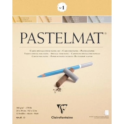Afbeelding van Clairefontaine Pastelmat nr 4 360 gram 12 vel kleuren 24 x 30 cm