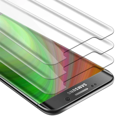 Afbeelding van Cadorabo 3x Screenprotector geschikt voor Samsung Galaxy S6 EDGE Beschermende Pantser Film in KRISTALHELDER Getemperd (Tempered) Display beschermend glas 9H hardheid met 3D Touch