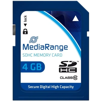 Image de MediaRange Carte mémoire flash 4 Go Class 10 SDHC bleu