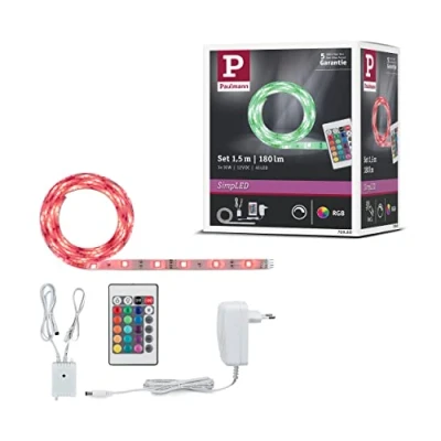 Afbeelding van Paulmann SimpLED 70960 RGB LED lichtstrip 1,5 m 230/12V DC met 1x 10W dimbaar wit