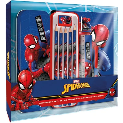 Afbeelding van Marvel Spider man Briefpapierset met metalen etui en inhoud 11 artikelen