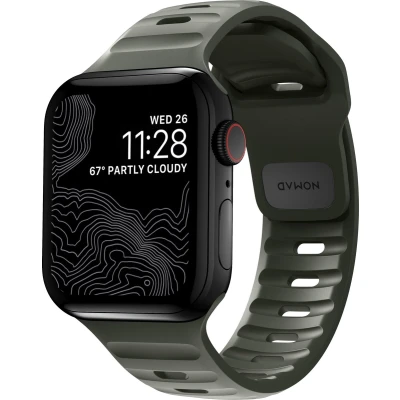 Afbeelding van Nomad Sport horlogebandje FKM rubber geschikt voor Apple® Watch 41/40 mm Ash Green