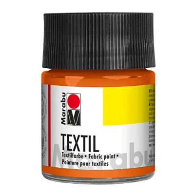 Afbeelding van Marabu 17160005013 textielverf, stof, waterbasis voor lichte wasbaar tot 60 C, zacht, eenvoudige bevestiging door strijken of oven, oranje, 50 ml