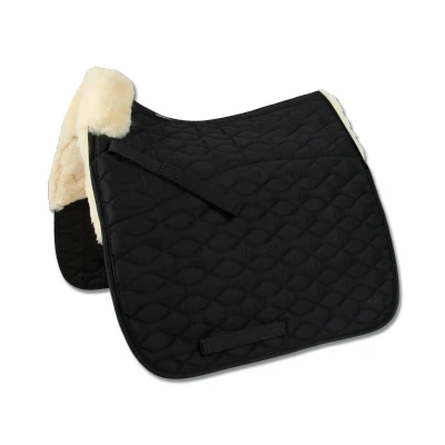Image de Waldhausen Tapis de Selle Mailand Peau d&#039;Agneau Dressage Noir Full