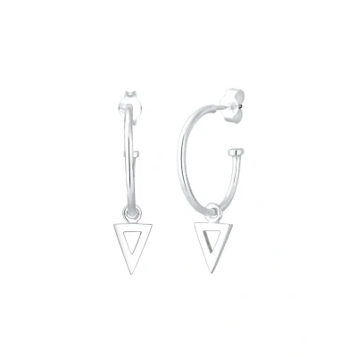 Afbeelding van Elli Geo Trend driehoekige creolen van verguld 925 Sterling zilver, zilver